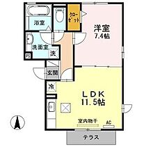 Dーroom竹の山 101 ｜ 愛知県長久手市片平2丁目1908番地（賃貸アパート1LDK・1階・46.72㎡） その2