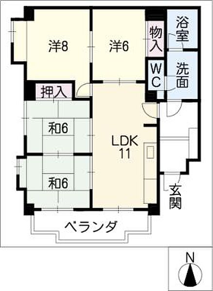 ホーメスト川名 ｜愛知県名古屋市昭和区折戸町5丁目(賃貸マンション4LDK・3階・83.50㎡)の写真 その2