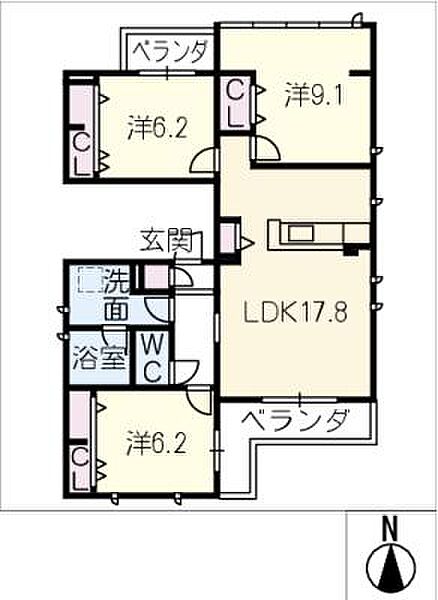 レリッシュ日岡町 ｜愛知県名古屋市千種区日岡町2丁目(賃貸マンション3LDK・3階・86.96㎡)の写真 その2