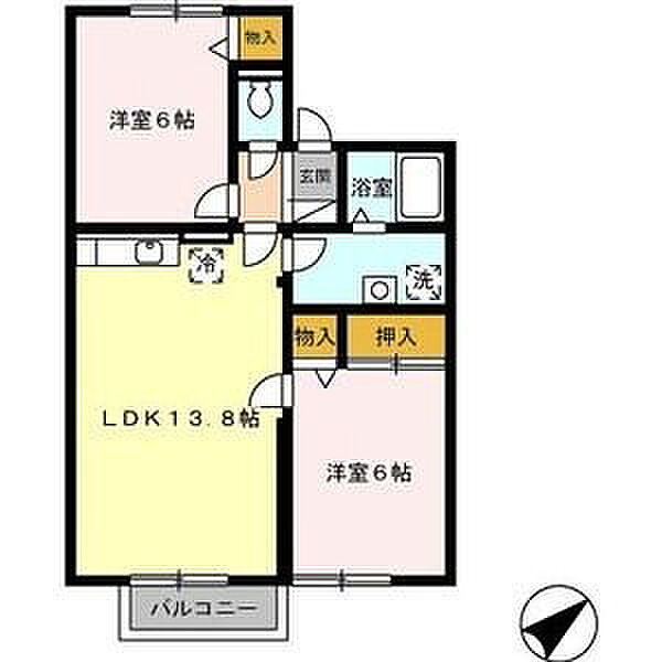 プリシェール赤池　B 201｜愛知県日進市赤池南2丁目(賃貸アパート2LDK・2階・55.75㎡)の写真 その2