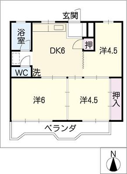 メゾン白山 ｜岐阜県岐阜市大黒町5丁目(賃貸マンション3DK・3階・46.57㎡)の写真 その2