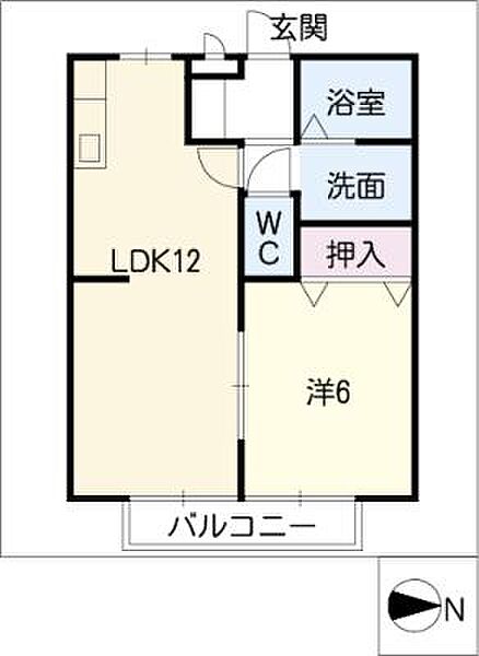 鶴田ハイツ ｜岐阜県岐阜市鶴田町3丁目(賃貸アパート1LDK・2階・40.92㎡)の写真 その2