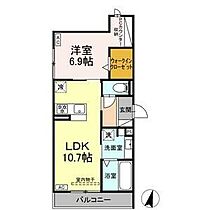 D-ROOM徹明通 303 ｜ 岐阜県岐阜市徹明通8丁目1番1、1番2(地番)（賃貸アパート1LDK・3階・43.41㎡） その1