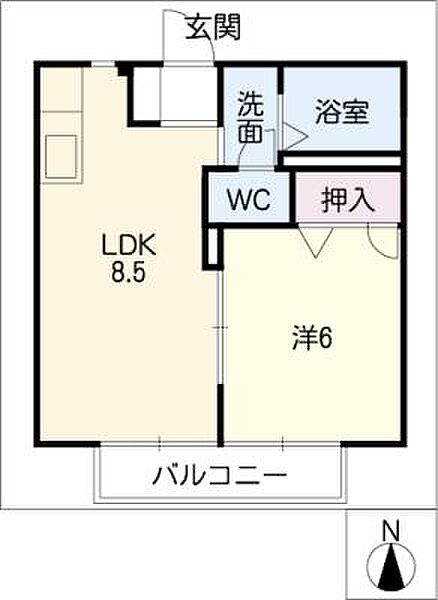 メゾン　エスポワール　Ａ棟 ｜岐阜県岐阜市加納鷹匠町(賃貸アパート1LDK・1階・33.33㎡)の写真 その2