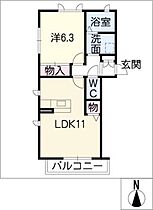 ファミーユ・コウエＢ棟  ｜ 岐阜県岐阜市北鶉3丁目（賃貸アパート1LDK・2階・45.17㎡） その2