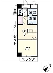 ルミエール青山VIII 8階1DKの間取り