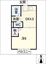 ベーシックハウス　Ｂ棟  ｜ 岐阜県岐阜市東改田字再勝（賃貸アパート1DK・1階・26.70㎡） その2