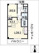 ｍｅｉ　ｎａｎａｌａ  ｜ 岐阜県瑞穂市祖父江（賃貸マンション1LDK・1階・36.00㎡） その2