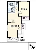 シャングリラ  ｜ 岐阜県揖斐郡大野町大字西方（賃貸アパート1LDK・1階・44.62㎡） その2