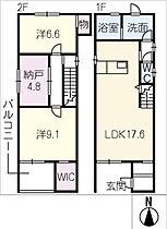 セレーネ　VIII  ｜ 岐阜県瑞穂市別府（賃貸タウンハウス2LDK・2階・90.88㎡） その2