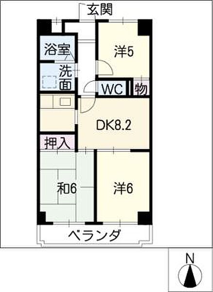 関ガーデンヒルズ ｜岐阜県関市鋳物師屋1丁目(賃貸マンション3DK・3階・57.12㎡)の写真 その2