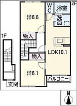 グランコート  ｜ 岐阜県関市肥田瀬（賃貸アパート2LDK・2階・55.14㎡） その2