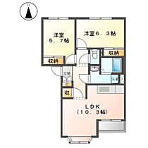 ベルクレスト  ｜ 岐阜県関市肥田瀬（賃貸アパート2LDK・2階・51.23㎡） その2