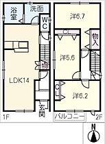 クレスト八剣　Ｆ  ｜ 岐阜県羽島郡岐南町八剣1丁目（賃貸一戸建3LDK・2階・77.02㎡） その2