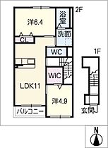 フェリーチェIII  ｜ 岐阜県羽島郡岐南町徳田7丁目（賃貸アパート2LDK・2階・55.27㎡） その2