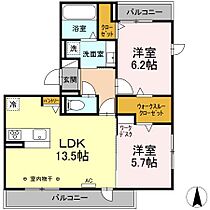 ローザセレスト　II II301 ｜ 岐阜県羽島郡岐南町若宮地3丁目142番（賃貸アパート2LDK・3階・60.53㎡） その2