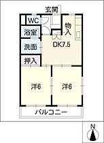 ハイム奥田  ｜ 岐阜県羽島郡岐南町三宅5丁目（賃貸マンション2DK・2階・44.14㎡） その2