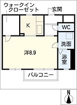 サープラスＳＮ  ｜ 岐阜県羽島郡岐南町上印食8丁目（賃貸マンション1K・1階・30.07㎡） その2