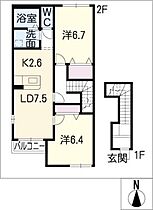 シャンピア  ｜ 岐阜県羽島郡岐南町伏屋8丁目（賃貸アパート2LDK・2階・58.65㎡） その2