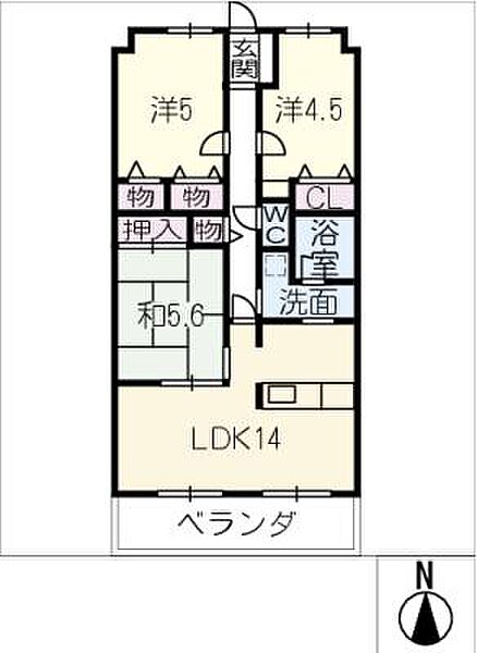 ダイアパレス長良西町1202号 ｜岐阜県岐阜市平和通2丁目(賃貸マンション3LDK・12階・69.62㎡)の写真 その2