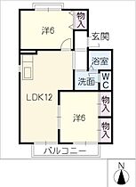 セジュールＭＯＵＲＩ  ｜ 岐阜県岐阜市八代1丁目（賃貸アパート2LDK・2階・53.42㎡） その2