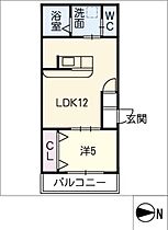 Ｎ51　ＡＰＡＲＴＭＥＮＴ大垣  ｜ 岐阜県大垣市見取町1丁目（賃貸アパート1LDK・1階・40.11㎡） その2