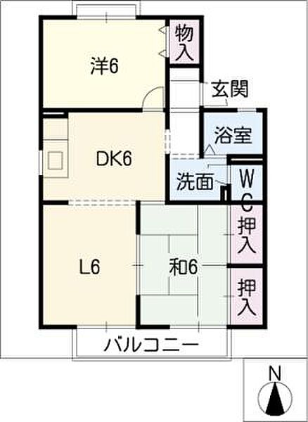 サンハイツＴＡＮＡＢＥ ｜岐阜県大垣市万石3丁目(賃貸アパート2LDK・2階・53.00㎡)の写真 その2