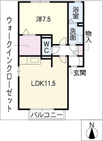 ウィルモアＫ ｜岐阜県大垣市禾森1丁目(賃貸アパート1LDK・2階・45.31㎡)の写真 その2