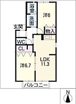 ハナミズキ安田1  ｜ 岐阜県大垣市本今4丁目（賃貸アパート2LDK・1階・55.00㎡） その2