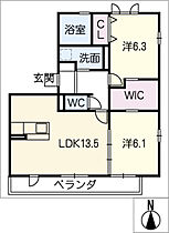 ルピナス　A棟 201 ｜ 岐阜県各務原市鵜沼三ツ池町5丁目2番地1（賃貸アパート2LDK・2階・63.01㎡） その2