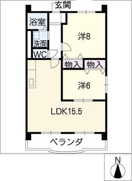 アングラート ｜岐阜県可児市土田(賃貸マンション2LDK・4階・60.80㎡)の写真 その2