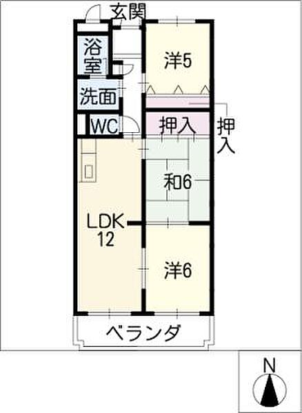 グランドール鳴丘 ｜愛知県名古屋市緑区鳴丘1丁目(賃貸マンション3LDK・2階・65.00㎡)の写真 その2