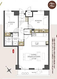 ファミールタワープラザ岡山 2LDKの間取図画像