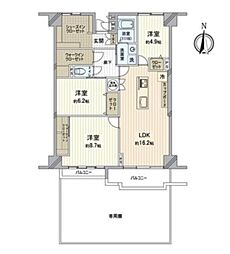 第二厚生町マンション 3LDKの間取図画像