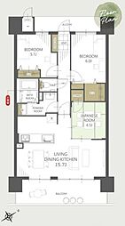 アルファステイツ大学病院通り 3LDKの間取図画像