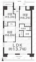 クリーンピア大元 3LDKの間取図画像