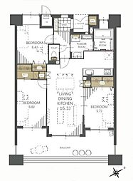ポレスターガーデンシティ清心 4LDKの間取図画像