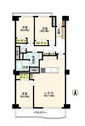 新松戸サンライトパストラル壱番街D棟 3LDKの間取図画像