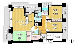 シャトーム美原南 3LDKの間取図画像