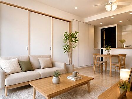 家族みんながくつろげる空間(画像内の家電・家具等はCGです。本物件には付帯されません)