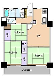 久留米ハイライズ 3DKの間取図画像