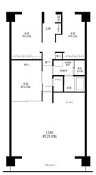 MAC野々市コート 3LDKの間取図画像