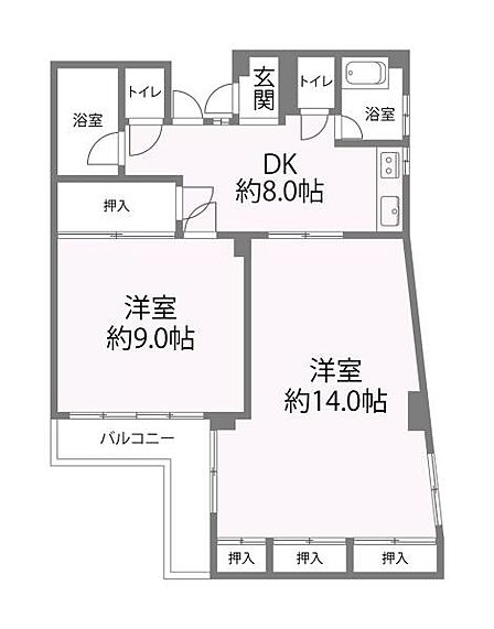 2DK 間取り