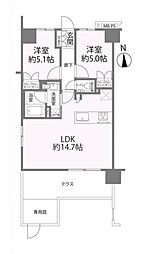 プレシス堀切菖蒲園 2LDKの間取図画像