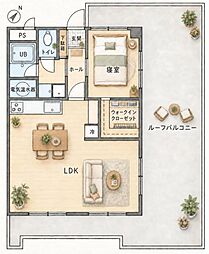 ロワールマンション東福岡 1LDKの間取図画像