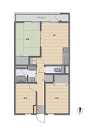 ライオンズガーデン千葉八街 3DKの間取図画像