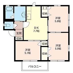 イルA 3DKの間取図画像