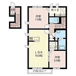 グレーシア・ソル 2LDKの間取図画像