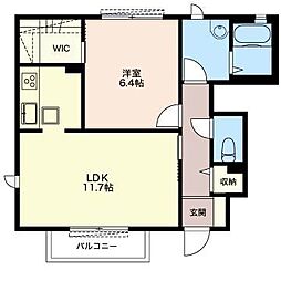 ジュネス 1LDKの間取図画像