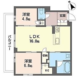 レガリータ 2LDKの間取図画像